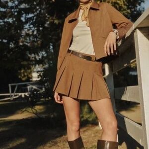 Reformation Brynlee Two Piece In Camel, brand new, without tags, No flaws.